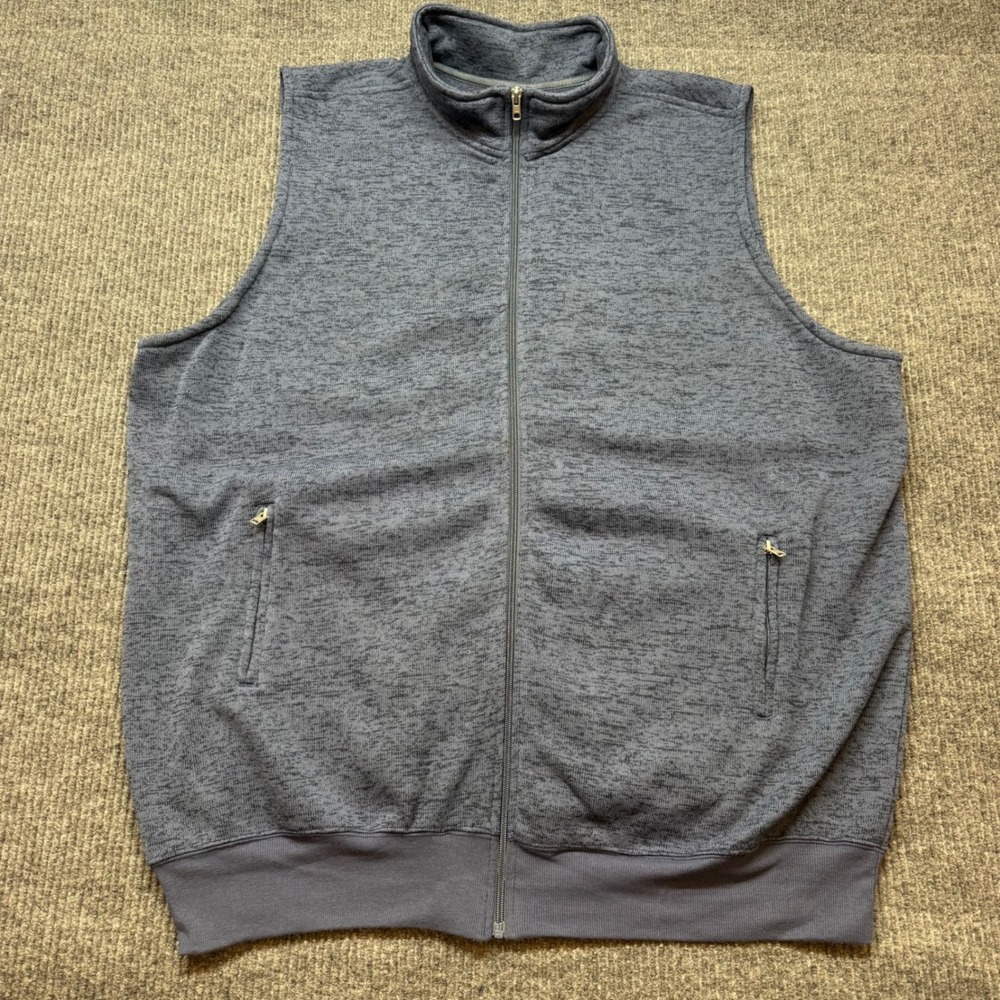 KingSize Blue Fleece Vest 3XL Tall Full Zip Big &‎ Tall Outdoor Casual Layer